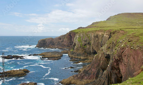 Coastline of cliffs on Dingle Way in Ireland