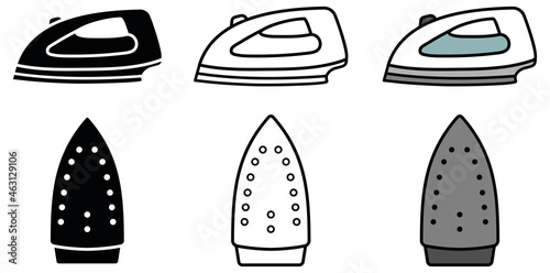 Iron Clipart Set - Outline and Silhouette