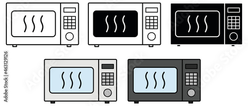 Microwave Oven Kitchen Appliance Clipart Set