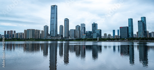 Shen Zhen urban cityscape, China city landscape landmark for business communication