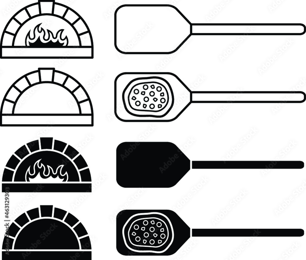 Pizza Oven and Paddle Peel Clipart Set Stock Vector Adobe Stock