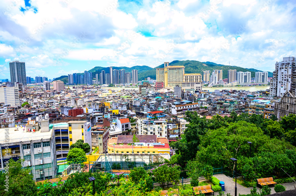Macau city landscape or cityscape of Macou, business city urban of Asia