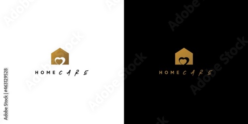 Modern and elegant caring home logo design