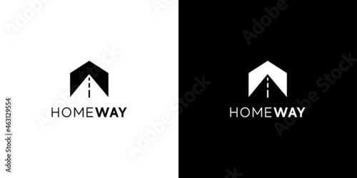 Unique and modern way home logo design