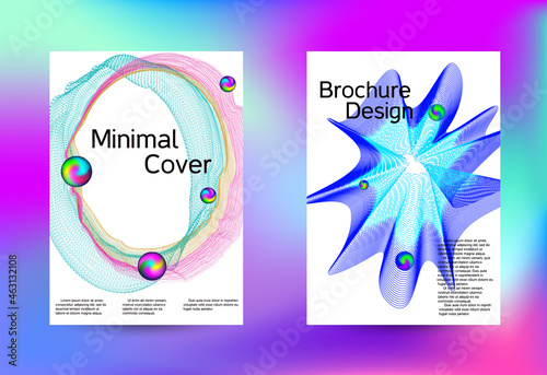 Set of modern abstract musical backgrounds. Sound flyer for creating a fashionable cover, banner, poster, booklet.