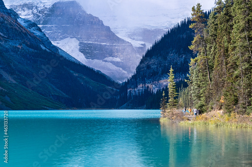 Turquoise Lake Louise in the Canadian Rockies