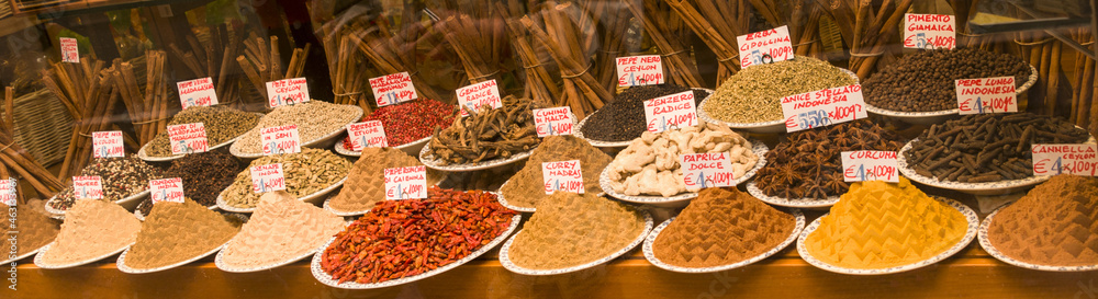 spices presented on plates for sale