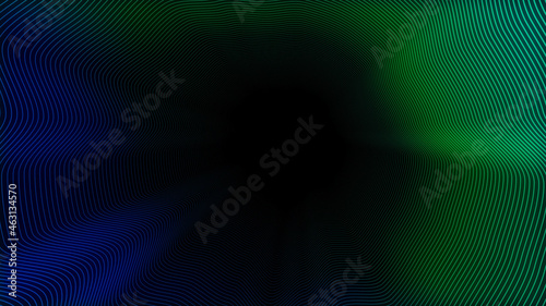 Abstract blue green gradient neon lines geometric. 3D background. Retro style. Futuristic technology abstract background. Network  big data  data center  server  vj  internet  speed