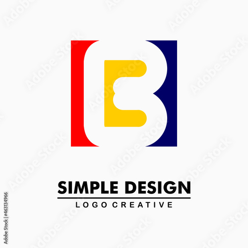 Free Download letter b logo. red, yellow and blue icons in a box. simple and creative logo. Abstract business logo icon design template - GFXLoad