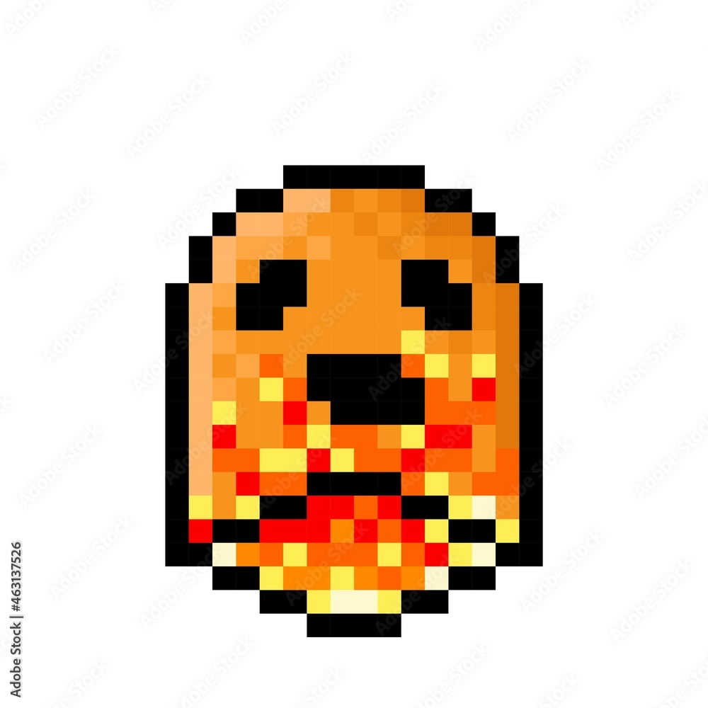 Ghost fire character pixel art. Vector illustration. Ghost fire character pixel art. Vector illustration.
