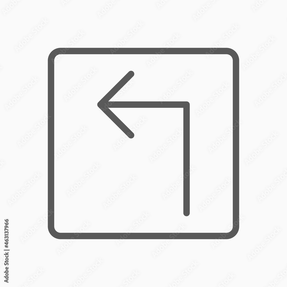 turn left icon, left vector, arrow illustration turn left icon, left vector, arrow illustration