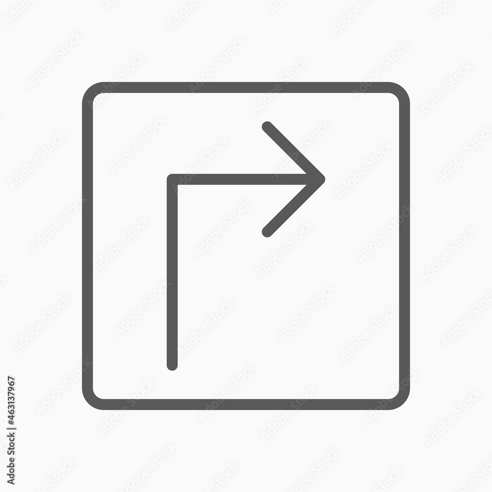 arrow turn right icon, turn right vector arrow turn right icon, turn right vector