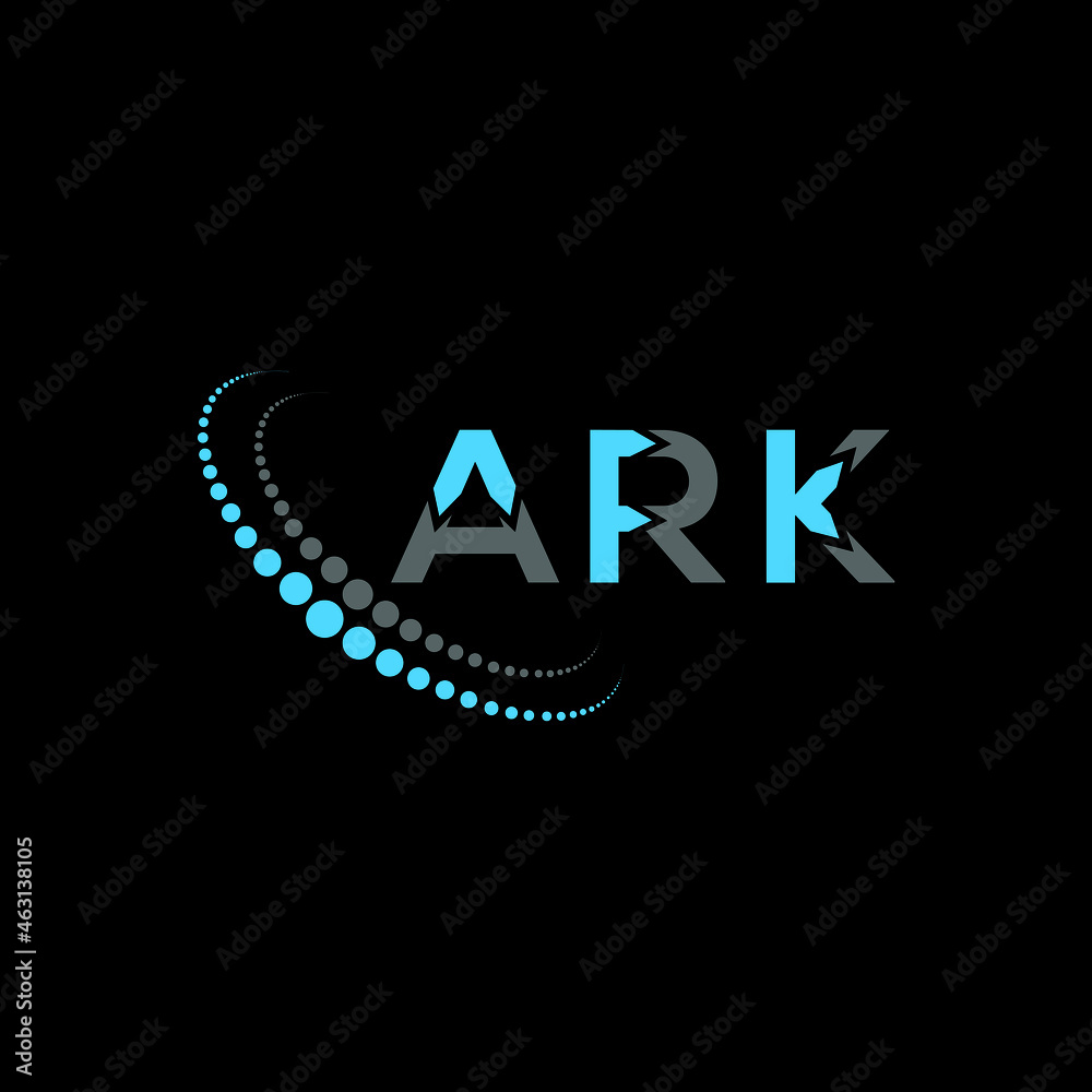 ARK letter logo design on black background.ARK creative initials letter