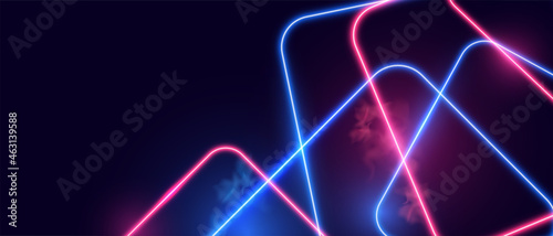 Futuristic glowing neon lights background vector illustration.