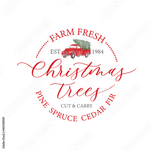 Canvas Print Farm Fresh Christmas Trees Sign