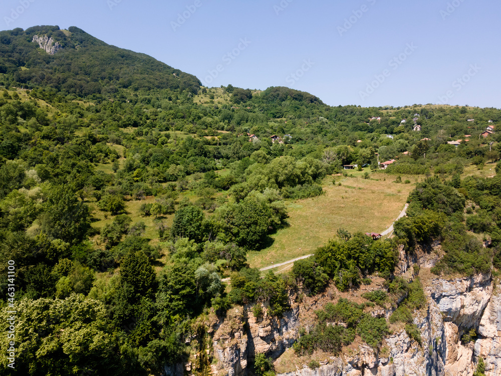 Aerial view of Stara Planina Mountain near village of Zasele, Bulgaria
