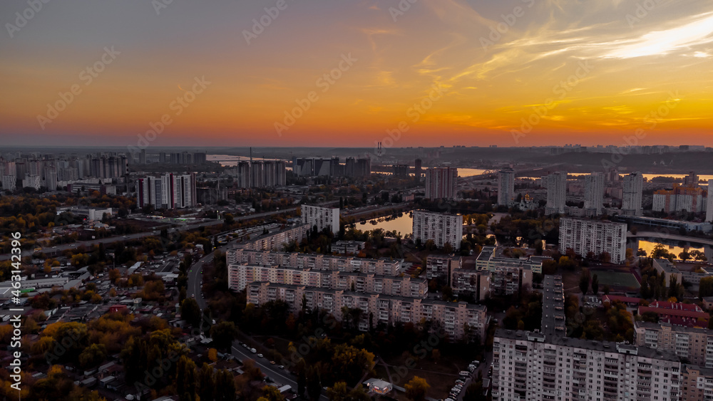 City sunset view