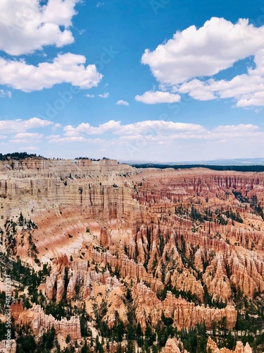 Bryce Canyon National Park in Utah.Rocky mountains erode and color a variety of landscapes. View of Bryce Point.