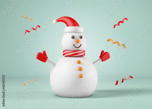 Snowman isolated from the background  Christmas and New Year concept