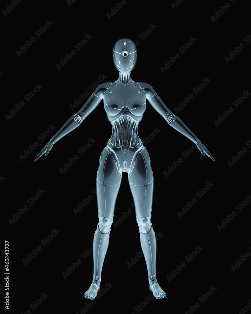 gynoid is the super fembot in white background gynoid is the super fembot in white background