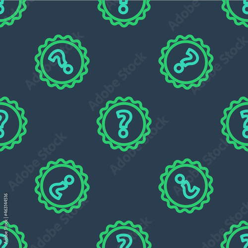 Line Question mark icon isolated seamless pattern on blue background. FAQ sign. Copy files, chat speech bubble and chart. Vector