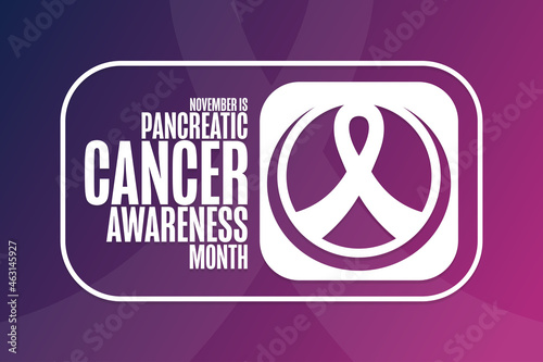November is Pancreatic Cancer Awareness Month. Holiday concept. Template for background, banner, card, poster with text inscription. Vector EPS10 illustration.