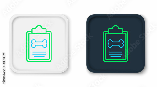 Line Clipboard with medical clinical record pet icon isolated on white background. Health insurance form. Medical check marks report. Colorful outline concept. Vector