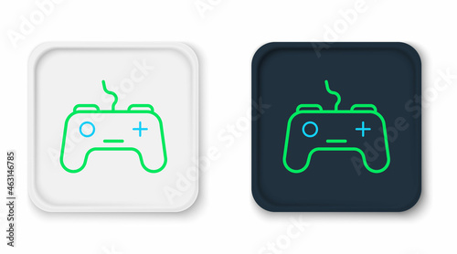 Line Gamepad icon isolated on white background. Game controller. Colorful outline concept. Vector
