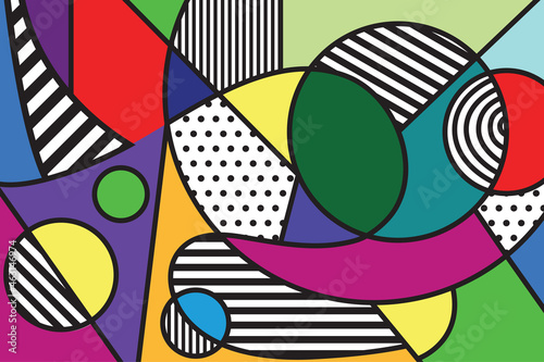 Pop Art vector image. Pop-art geometric colourful.Color splash abstract background for design.