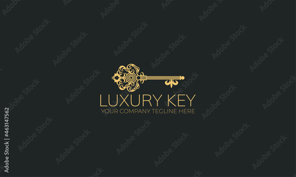 Luxury Key Logo Design Vector