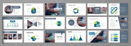 Presentation templates design. Vector templates portfolio with infographic elements. Multipurpose template for brochure cover, annual report, advertising, presentation slide, flyer leaflet.