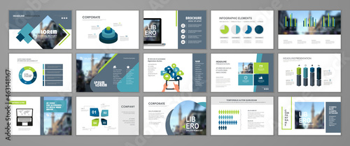 Abstract presentation slide templates. Infographic elements template set for web, print, annual report brochure, business flyer leaflet marketing and advertising template. Vector Illustration