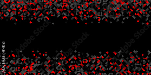 Abstract pixel halftone red and black background.