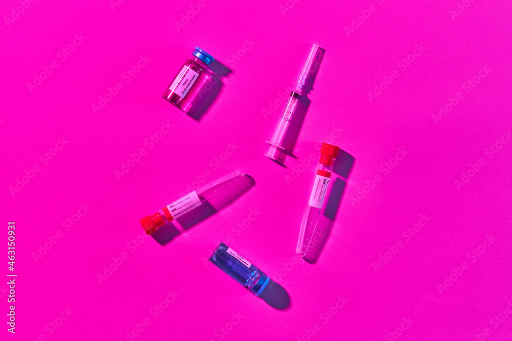Test tubes and syringe Test tubes and syringe