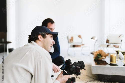 Cameraman during shooting photo