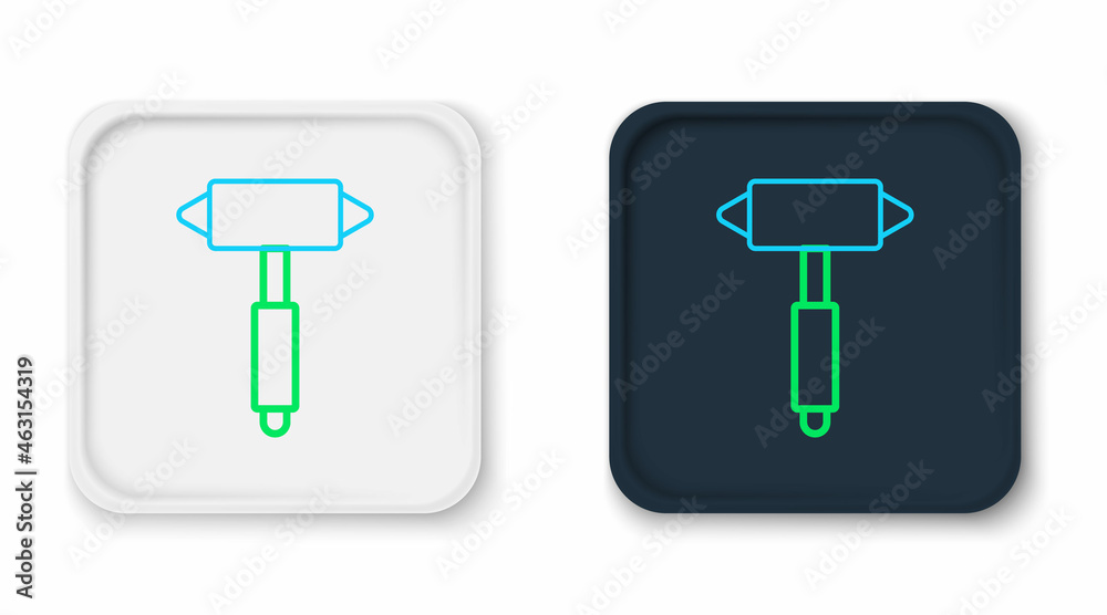 Line Firefighter axe icon isolated on white background. Fire axe. Colorful outline concept. Vector Line Firefighter axe icon isolated on white background. Fire axe. Colorful outline concept. Vector