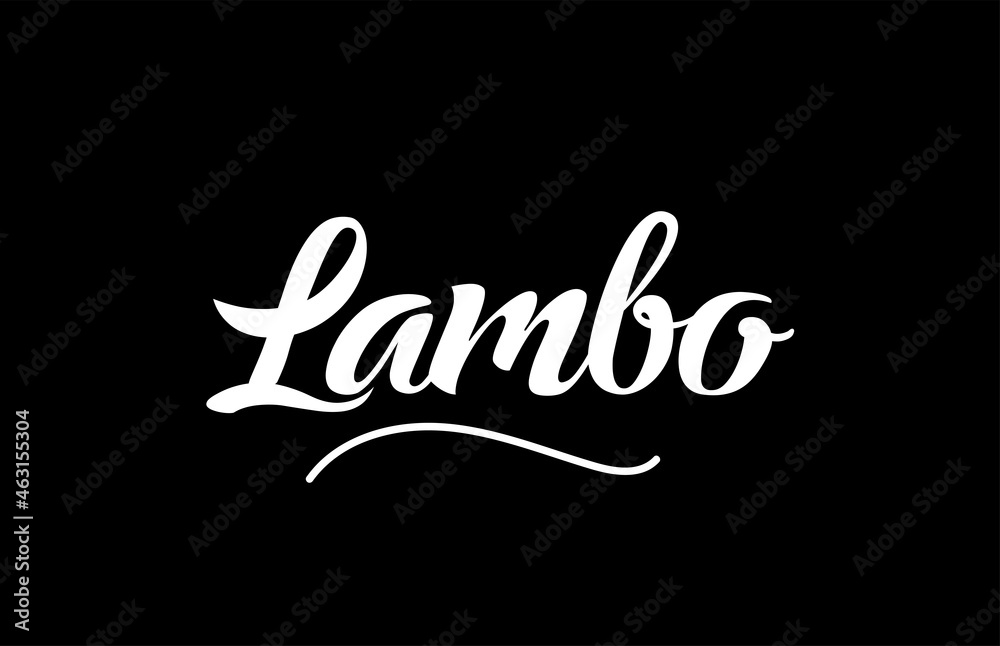 Lambo hand written text word for design. Can be used for a logo Lambo hand written text word for design. Can be used for a logo