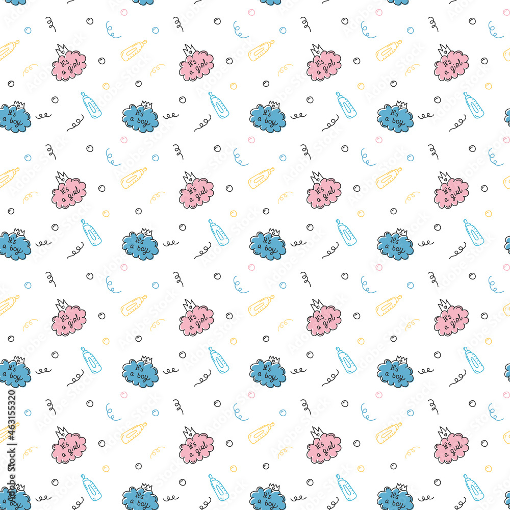 Cute newborn baby seamless pattern. Cute repeated texture for packaging, fabric. Birthday invitation design. Cute newborn baby seamless pattern. Cute repeated texture for packaging, fabric. Birthday invitation design.