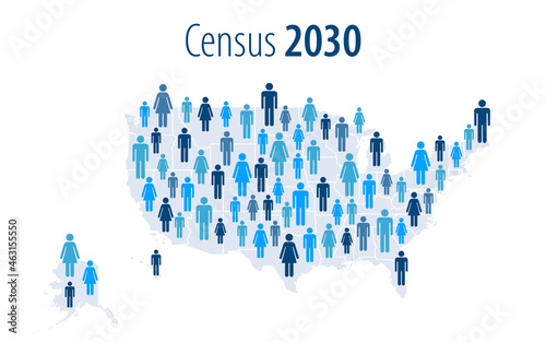 Population map of the United States for the upcoming 2030 census 