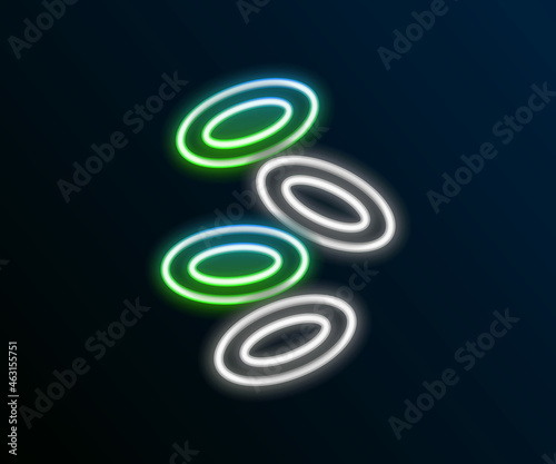 Glowing neon line Medical hemoglobin erythrocytes icon isolated on black background. Colorful outline concept. Vector