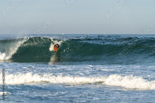 Bodyboarder riding a wave