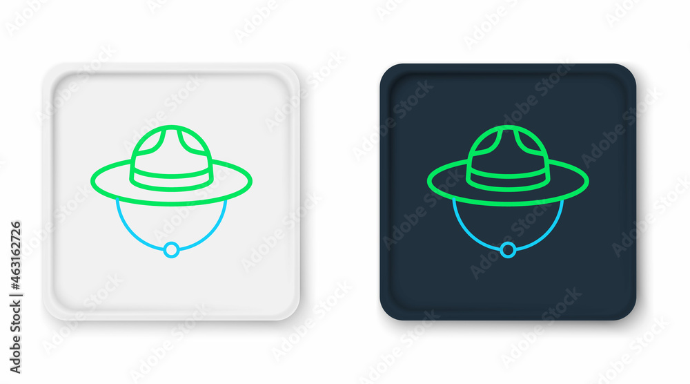 Line Canadian ranger hat uniform icon isolated on white background. Colorful outline concept. Vector Line Canadian ranger hat uniform icon isolated on white background. Colorful outline concept. Vector