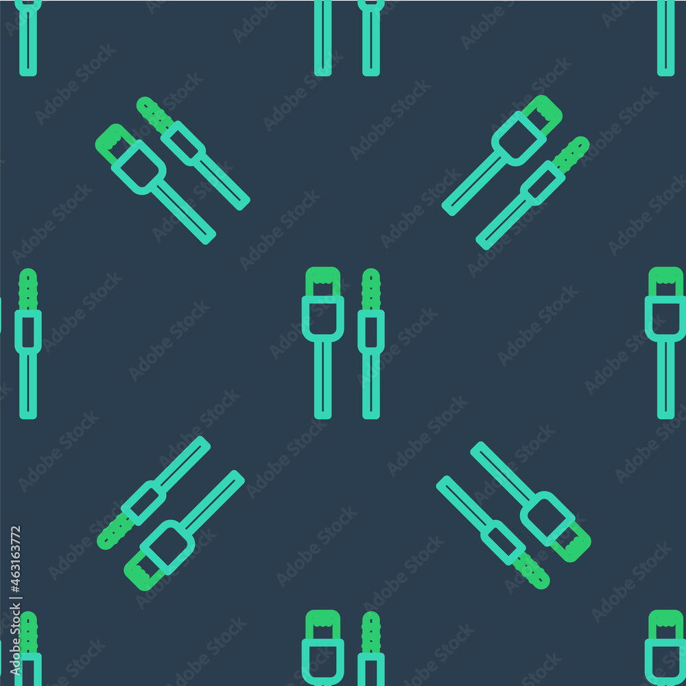 Line USB cable cord icon isolated seamless pattern on blue background. Connectors and sockets for PC and mobile devices. Vector Line USB cable cord icon isolated seamless pattern on blue background. Connectors and sockets for PC and mobile devices. Vector