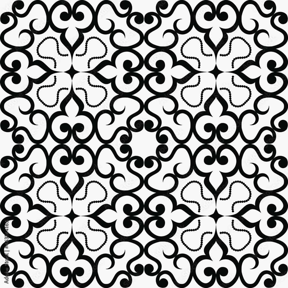 seamless geometric black and white pattern of oriental motifs seamless geometric black and white pattern of oriental motifs