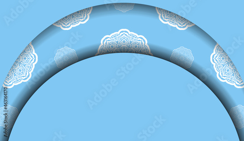 Blue banner with vintage white pattern and place under your text