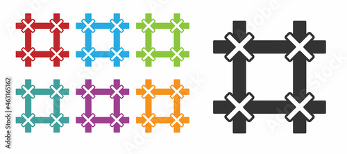 Black Prison window icon isolated on white background. Set icons colorful. Vector