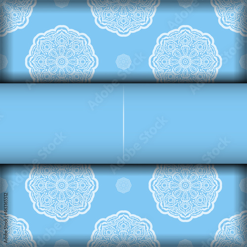 Blue banner with luxurious white pattern for design under your text