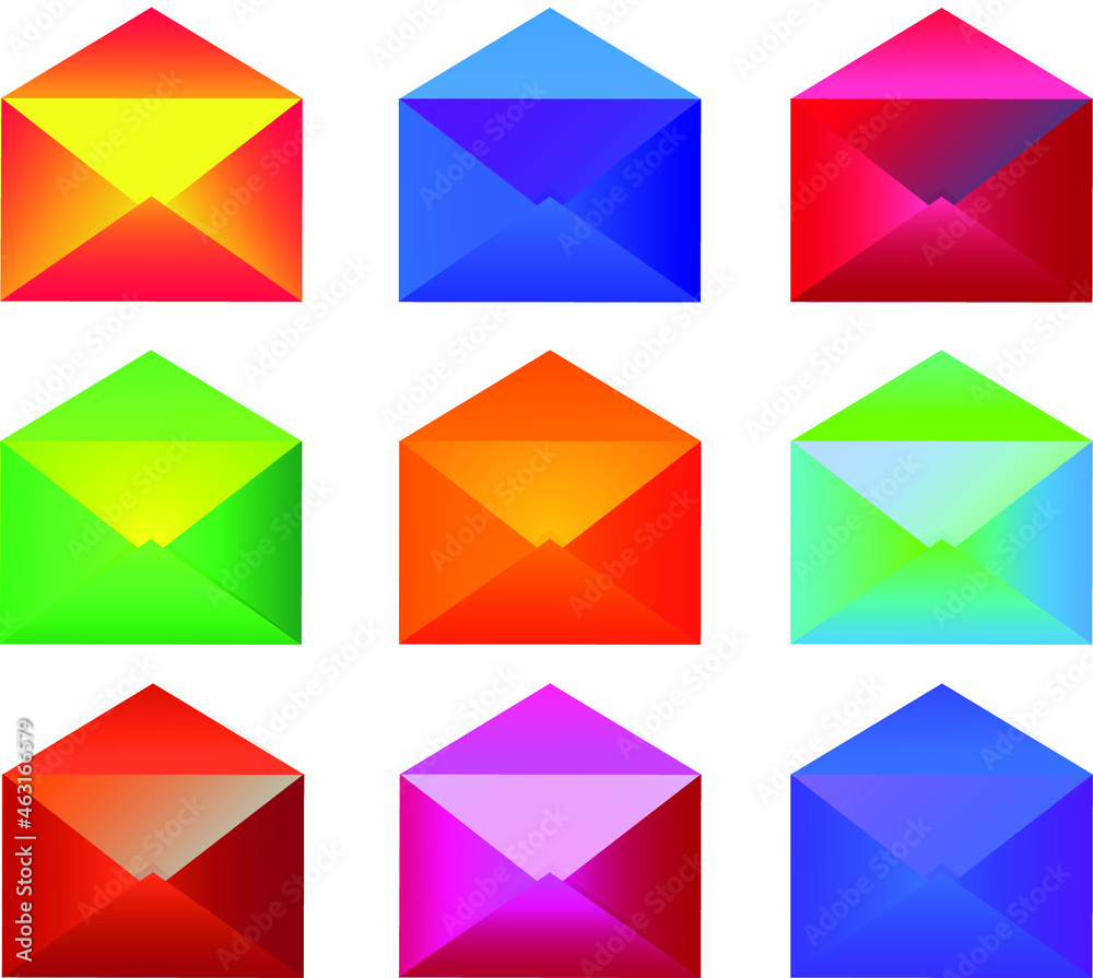Email marketing concept on white background. Set of envelopes, open email and message on screen. Sending email. Set Outgoing mail, Express envelope, Mobile and post envelope. Newsletter with alert. Email marketing concept on white background. Set of envelopes, open email and message on screen. Sending email. Set Outgoing mail, Express envelope, Mobile and post envelope. Newsletter with alert.