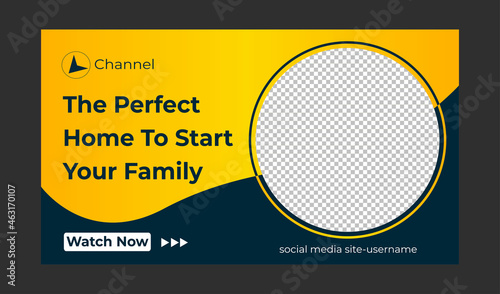 Corporate youtube thumbnail template and web template