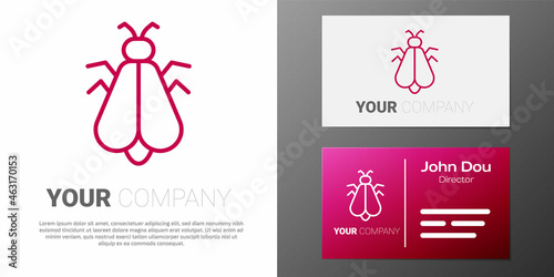 Logotype line Mosquito icon isolated on white background. Logo design template element. Vector